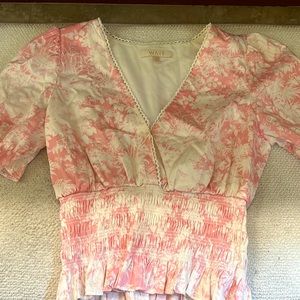 Pink and white WAYF top